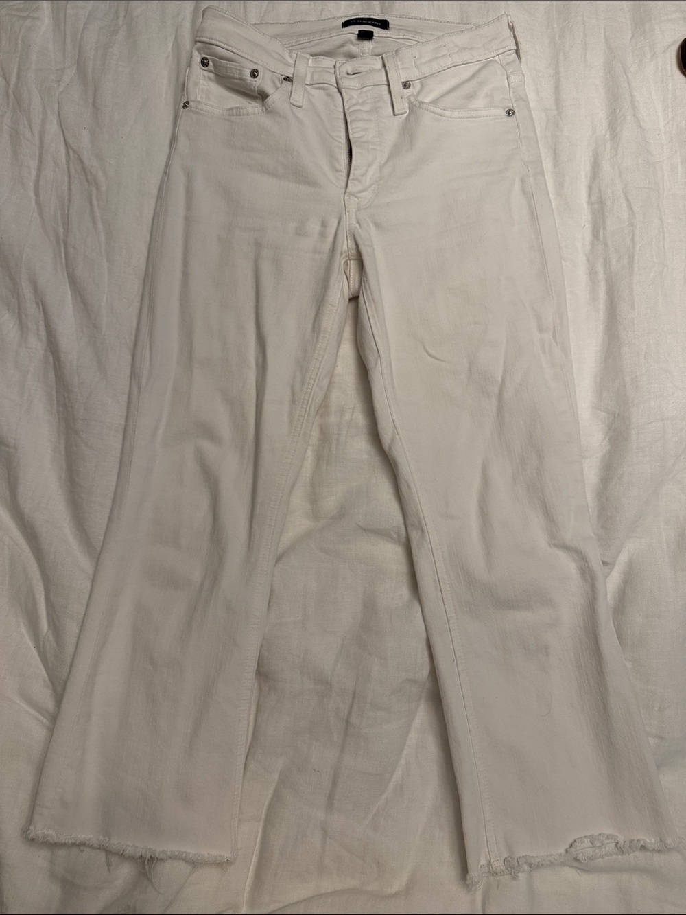 J Crew Billie Demi Boot Crop Jeans - White